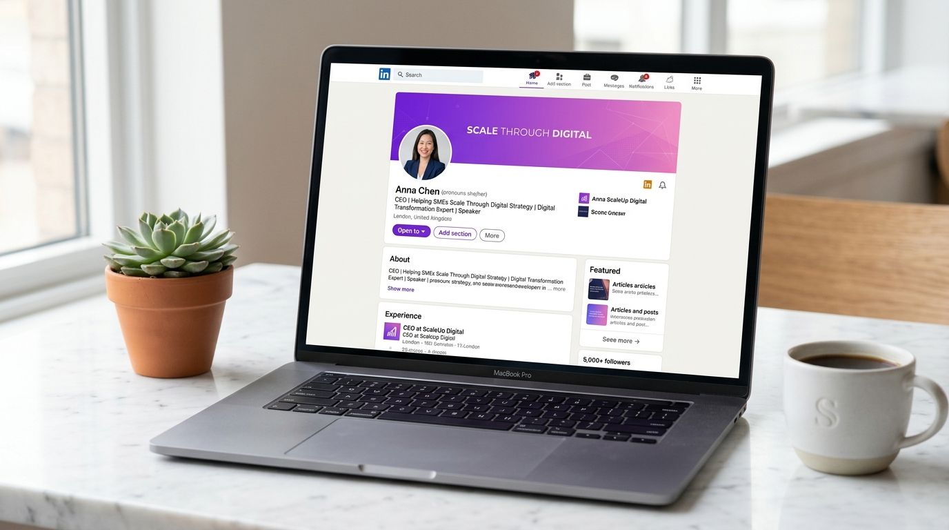 ตัวอย่าง LinkedIn Profile ที่ปรับแต่งแล้วสำหรับ CEO Branding